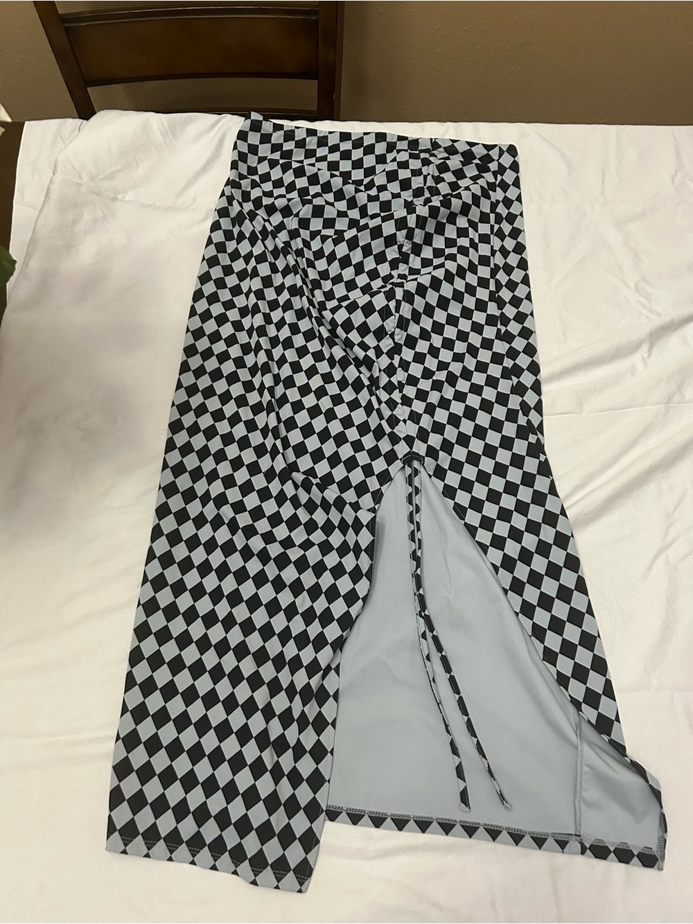 Halara NWT Check Print High Waisted Fitted Midi Skirt